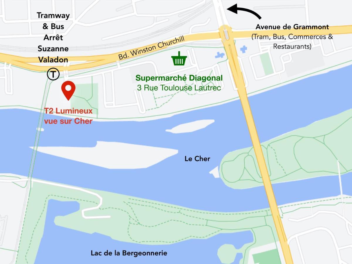 T2 Lumineux Vue Sur Cher, 8mn Gare & Centre Tours